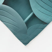 Couverture Polaire Élégant relief 3D floral Turquoise (Coin)