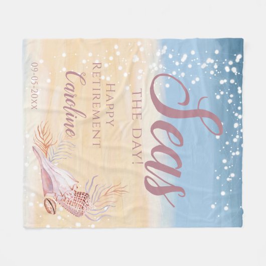 Couverture Polaire Elégant Retraite Beach Coastal Seashell (Devant (Horizontal))