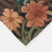 Couverture Polaire Elégant rétro bumblebee boho botanique floral art (Coin)