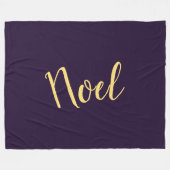 Couverture Polaire Élégant Rich Profond Violet Sophistiqué Noel Scrip (Devant (Horizontal))