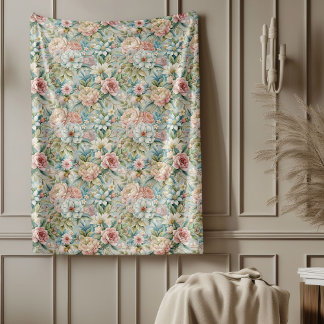Couverture Polaire Elégant Rococo Romantique Floral Charme Vintage