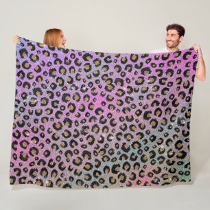 Couverture Polaire Elégant rose Bleu Parties scintillant or noir Emp