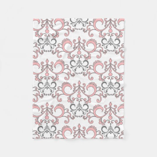 Couverture Polaire Élégant rose et gris (Devant)