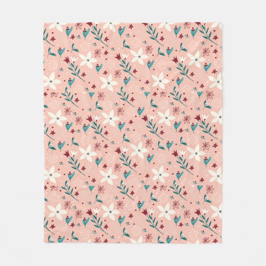 Couverture Polaire Élégant rose froral (Devant)