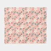 Couverture Polaire Élégant rose froral (Devant (Horizontal))