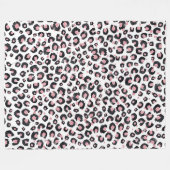 Couverture Polaire Élégant Rose Léopard Noir Motif (Devant (Horizontal))