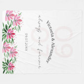 Couverture Polaire Elégant rose Lotus Fleurs Aquarelle Art (Devant (Horizontal))