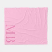 Couverture Polaire Élégant rose minimaliste Monogramme initial (Devant (Horizontal))
