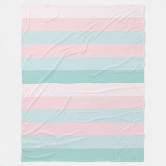 Couverture Polaire Élégant rose Mint Vert rayé Modèle moderne (Devant)