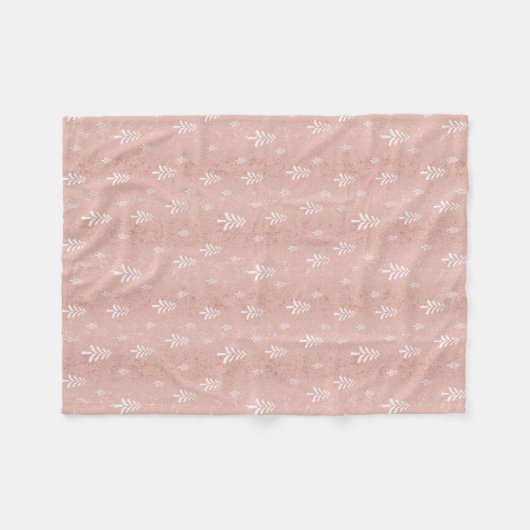 Couverture Polaire Elégant rose rousse sapin motif Fleece B (Devant (Horizontal))
