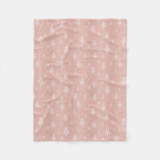 Couverture Polaire Elégant rose rousse sapin motif Fleece B (Devant)