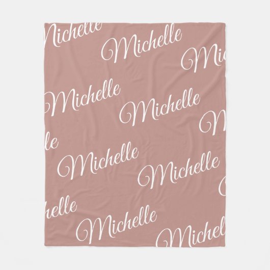 Couverture Polaire Élégant Rose simple Or rose Nom répétitif (Devant)