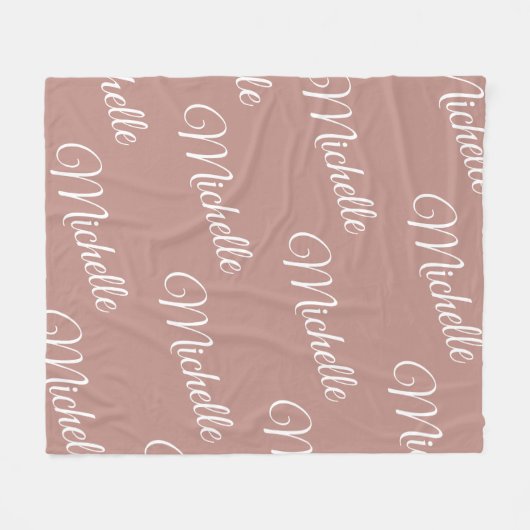 Couverture Polaire Élégant Rose simple Or rose Nom répétitif (Devant (Horizontal))