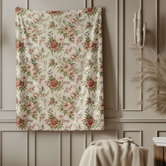 Couverture Polaire Élégant Rustic Farmhouse Chic Soft Floral Designs