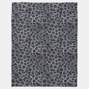 Couverture Polaire Élégant Sauvage : Plaid Sherpa Léopard Gris & Noir