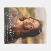 Couverture Polaire Élégant script blanc superposition photo Graduatio (Devant (Horizontal))