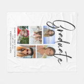Couverture Polaire Élégant Script Multi Photo Graduate (Devant (Horizontal))