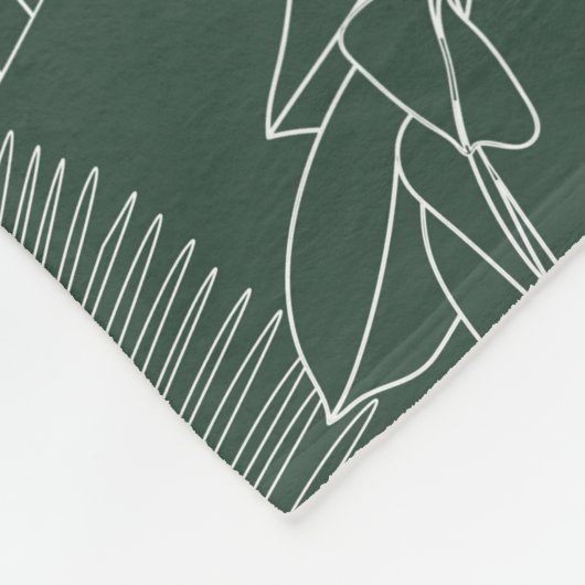 Couverture Polaire Elegant seamless pattern with green hand drawn lin (Coin)