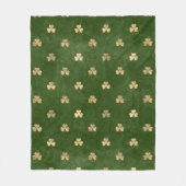 Couverture Polaire Élégant Shamrock irlandais vert et or (Devant)