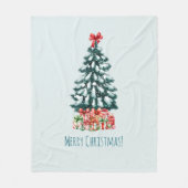 Couverture Polaire Elegant Snowy Christmas Tree Mint Green (Devant)