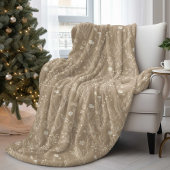 Couverture Polaire Elegant Taupe Brown Floral