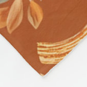 Couverture Polaire Élégant Terra Cota Citrouille Automne Motif Floral (Coin)