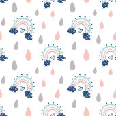 Couverture Polaire Elegant Throw for Kids Navy Pink Rainbows Style