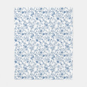 Couverture Polaire Elegant Toile Floral Pattern Blue and White (Devant)