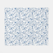 Couverture Polaire Elegant Toile Floral Pattern Blue and White (Devant (Horizontal))