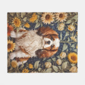 Couverture Polaire Élégant tournesol Cavalier King Charles Spaniel (Devant (Horizontal))