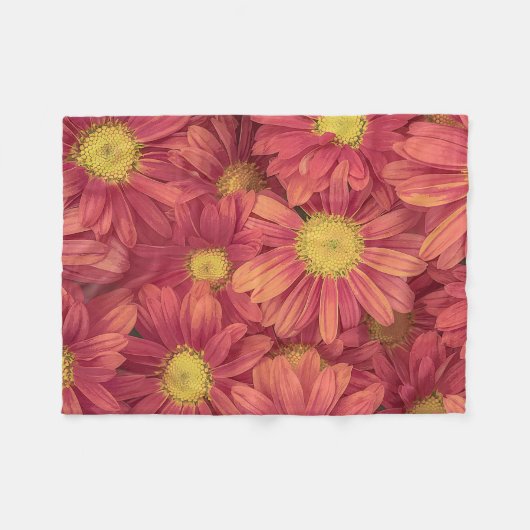Couverture Polaire Élégant Tournesol rose Vintage Acrylique | (Devant (Horizontal))