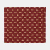 Couverture Polaire Élégant vin et ananas en or (Devant (Horizontal))