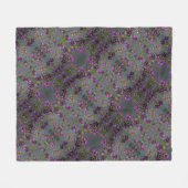 Couverture Polaire Élégant violet floral gris botanique (Devant (Horizontal))