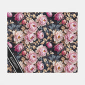 Couverture Polaire Élégant Welcome Blush Pink Peony Nom floral (Devant (Horizontal))