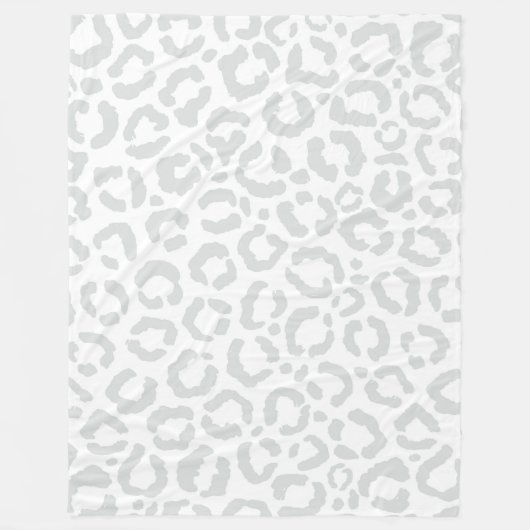 Couverture Polaire Elegant White Gray Leopard Cheetah Animal Print (Devant)