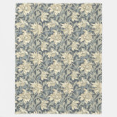 Couverture Polaire Elégant William Morris Motif pastel vert ivoire (Devant)