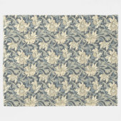 Couverture Polaire Elégant William Morris Motif pastel vert ivoire (Devant (Horizontal))