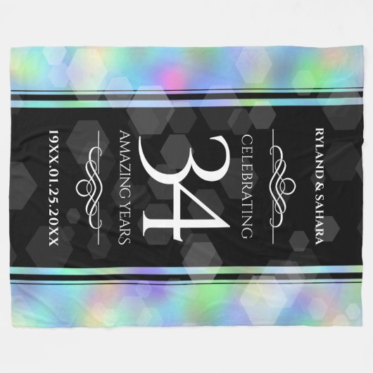 Couverture Polaire Élégante 34e anniversaire du Mariage Opal (Devant (Horizontal))