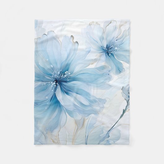 Couverture Polaire Elégante aquarelle à fleurs florales d'Aquarelle (Devant)