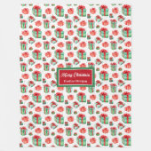 Couverture Polaire Elégante aquarelle rouge vert vert traditionnel je (Devant)