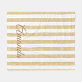 Couverture Polaire Elégante bande or & blanc (Devant (Horizontal))