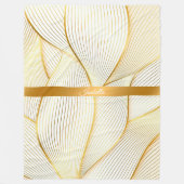 Couverture Polaire Elégante collection Floral Or Blanc (Devant)