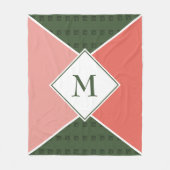 Couverture Polaire Elégante couleur de pastèque géométrique MONOGRAM (Devant)
