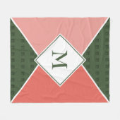 Couverture Polaire Elégante couleur de pastèque géométrique MONOGRAM (Devant (Horizontal))