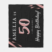 Couverture Polaire Elégante couleur rose noire 50e anniversaire (Devant)