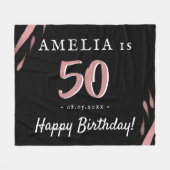 Couverture Polaire Elégante couleur rose noire 50e anniversaire (Devant (Horizontal))