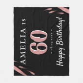 Couverture Polaire Elégante couleur rose noire 60e anniversaire (Devant)