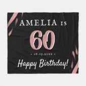 Couverture Polaire Elégante couleur rose noire 60e anniversaire (Devant (Horizontal))