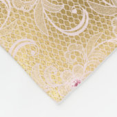 Couverture Polaire Elégante dentelle florale rose et or (Coin)
