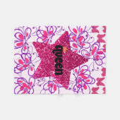 Couverture Polaire Élégante étoile rose reine (Devant (Horizontal))